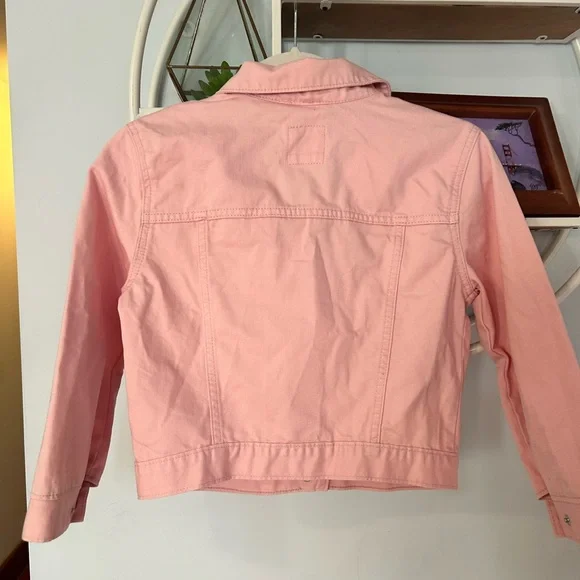 GAP Denim Kids Girls XL Extra Large Youth Pink Jean Jacket Snap NWT - Picture 2 of 6